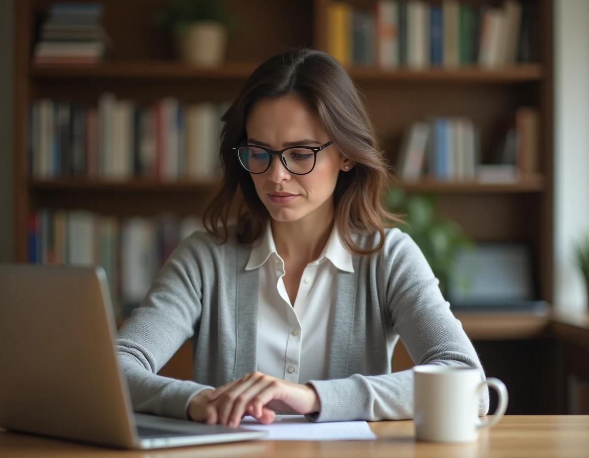 Femme utilisant un ordinateur portable affichant une erreur de connexion sur le portail NÉO Yvelines