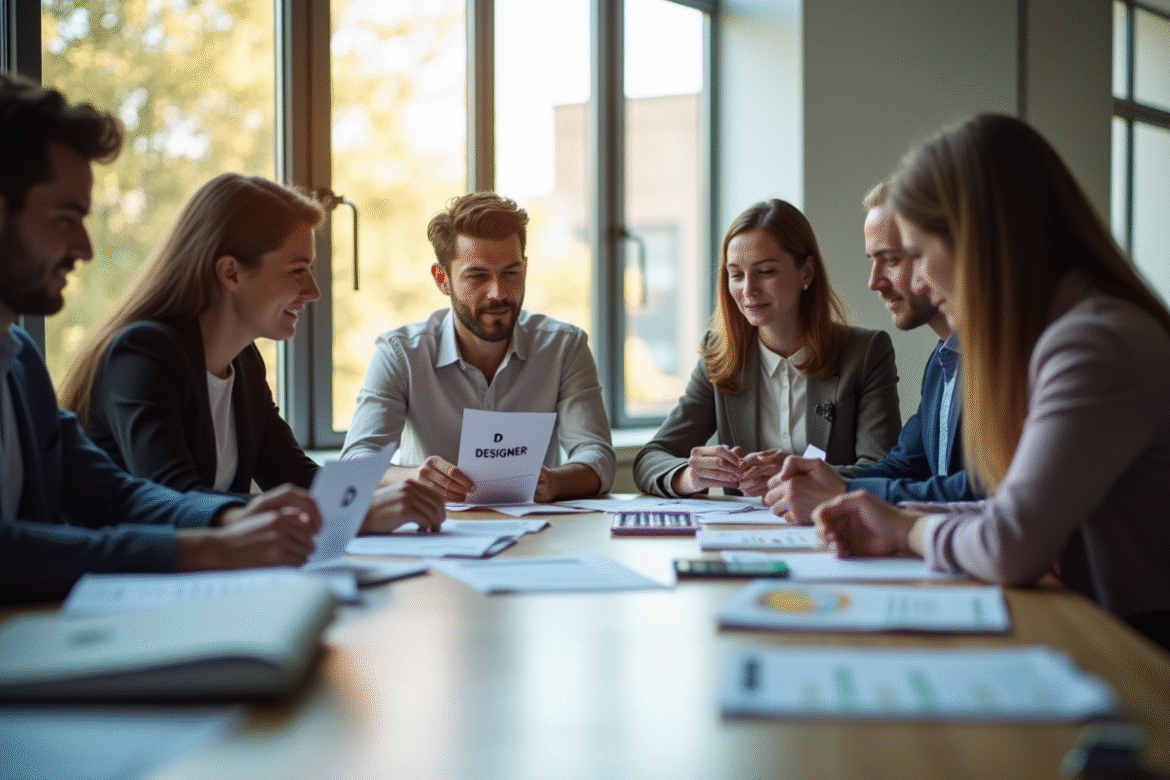 Groupe de jeunes professionnels dans un bureau moderne