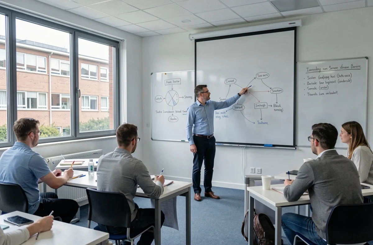 Cours de management à l'Institut d'administration des entreprises Paris-Est, site de Créteil