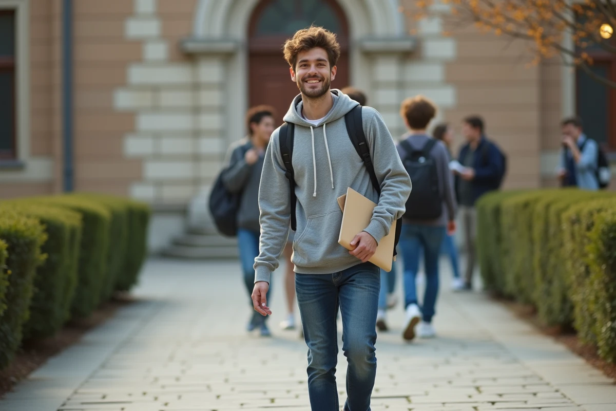 Jeune homme sortant d